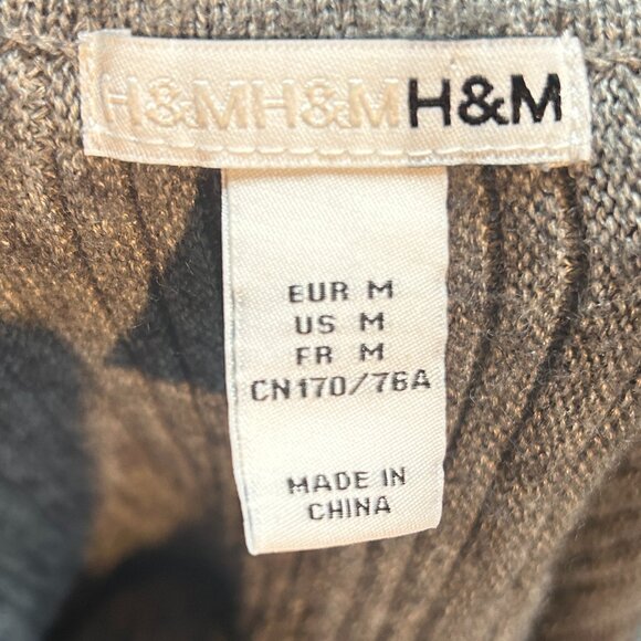 H&M Wool Blend Flared Mini Skirt Sz M Ribbed Twee Girlie Light Academia Twirl - Picture 4 of 5